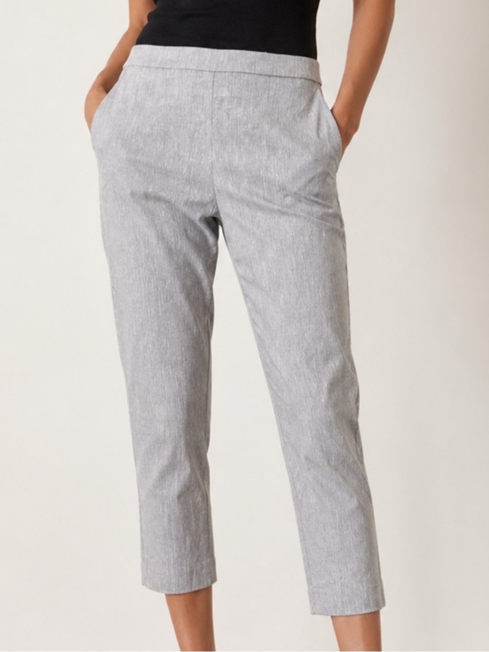 Theory cropped linen blend pants